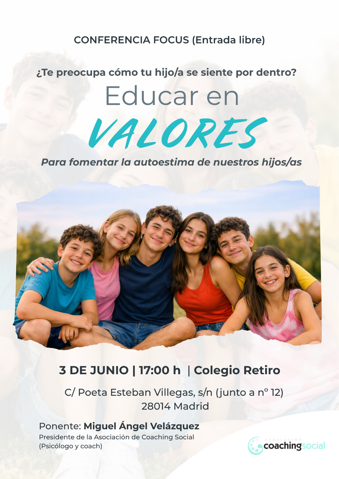 Conferencia FOCUS: Educar en valores para fomentar la autoestima de nuestros hijos/as